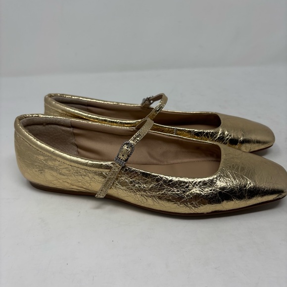 Dolce Vita Reyes Gold Mary Jane Flats Size 8 - Picture 7 of 12